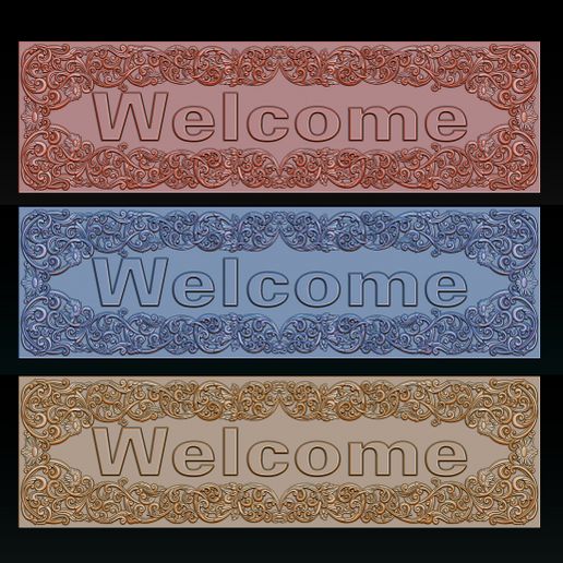 🪵 WELCOME ORNAMENTAL CNC SIGN 3D RELIEF MODEL・ 3D File for 3D printing ...