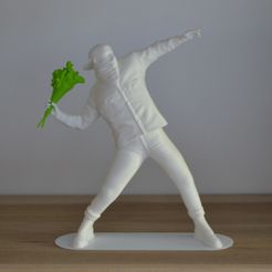 DSC_0027.jpg STL file BANKSY | SOLDIER THROWING FLOWERS・3D printable model to download