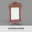 CHIPPENDALE MIRROR DOLLHOUSE MINIATURE 1:12 SCALE Chippendale Mirror Mini Furniture for 1:12 Dollhouse, Miniature Dollhouse Mirror Furnishings, Miniature Furniture Vintage
