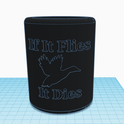 Ifitflies.png Файл STL Пивная банка Koozie "If it Flies, It Dies・Шаблон для 3D-печати для загрузки