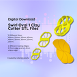 Cover-10.png Clay Cutter STL File Swirl Oval- Geometric Earring Digital File Download- 9 sizes & 2 Cutter Versions, cookie cutter