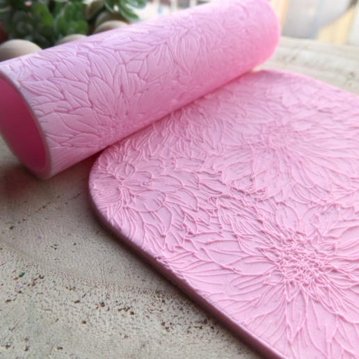 Dalhia Flower Texture Roller for Clay