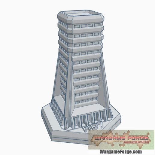 Download STL file Sci-Fi Building 17 Hex Map Scale HMSSF017 • Design to ...