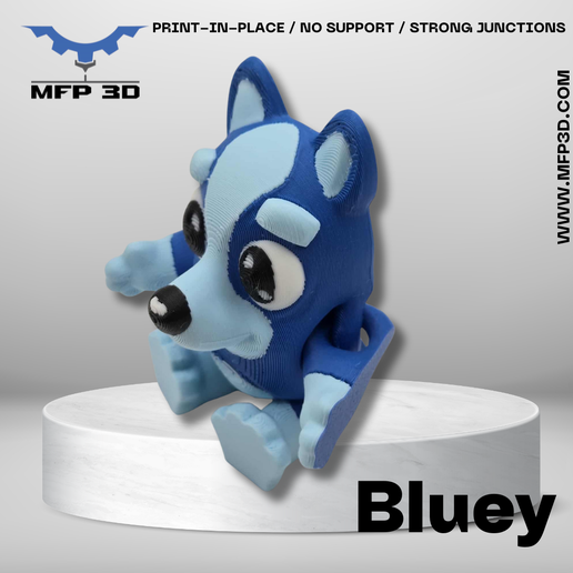 STL-3MF-imprimes-11.png ARTICULATED - BLUEY - MFP3D - NO SUPPORT - PRINT IN PLACE - SENSORY TOY - FIDGET