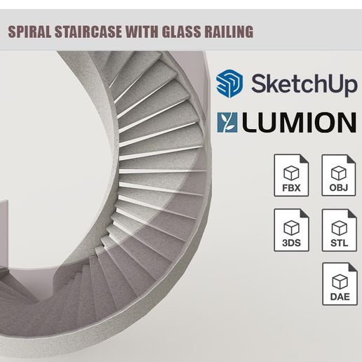 Spiral-Staircase-with-glass-railing-3.jpg Escalera de caracol con barandilla de cristal