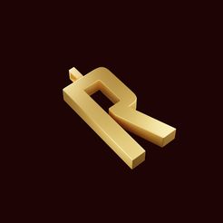 01.jpg STL file R letter Pendant・3D print design to download