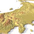 Japan-3d-prin-model.jpg 日本地形图 - 用于三维打印和数控雕刻的三维模型