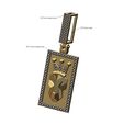 Lion-crown-Iced-bail-Diamond-pendant-00.jpg Pendentif lion facetté Crown Diamond avec écrin glacé Modèle d'impression 3D