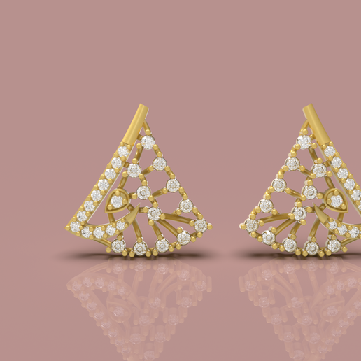 🔺 Triangle Diamond Earring 0026・ STL File for 3D printing・Cults