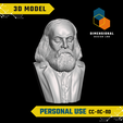 Dmitri-Mendeleev-Personal.png 3D Model of Dmitri Mendeleev - High-Quality STL File for 3D Printing (PERSONAL USE)