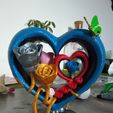 Herzen und Rosen Ornament an Ort und Stelle ohne Stützen für Mütter Tag gedruckt