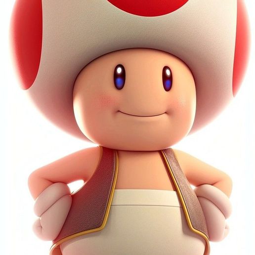 👾 Toad Mario Bros・ STL File for 3D printing・Cults