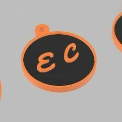 ec.jpg ANFÄNGLICHER SCHLÜSSELANHÄNGER 2 BUCHSTABEN E.C