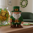 7.png Lucky Leprechaun Duo STL File | Low Poly St. Patrick's Day 3D Print Bundle | Irish Gnome Figurines (With & Without Cane)