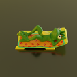 toddler-on-a-deckchair2a.png Frog on a recliner, frog on a bed