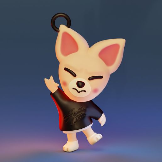 🗝️ skzoo stray kids foxi-ny keychain・ STL File for 3D printing