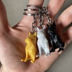 IMG_7455-Small.jpeg 3D file Low Poly French Bulldog Keychain・3D printer design to download
