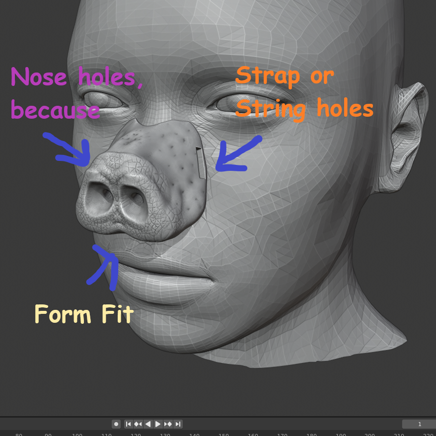 Untitled.png Download free STL file Halloween Animal Nose Pack! • 3D printing design, DFB93
