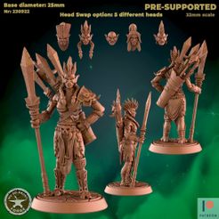 230922-Troll_FEM-Headhunter.jpg Файл 3D Женское копье охотника за головами троллей・3D модель для печати скачать