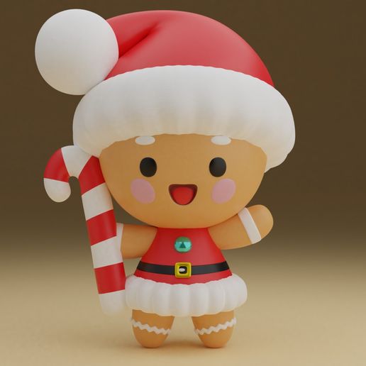 🍪 Figura navideña de galleta de jengibre・Archivo STL para