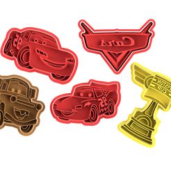 todos.50.jpg STL file Disney Cars cookie cutter pack・3D printing model to download