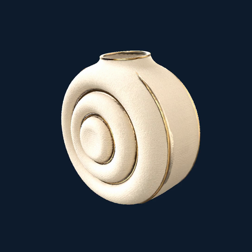Spiral Orb Vase – Concentric Relief Decorative Vessel STL