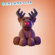 reno1.jpg Crocheted christmas tree and reindeer- Flexi Print in Place