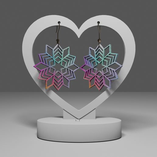 Mandala earrings 137 3D model