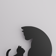 CATS2.png Feline Bonding: Minimalist Mother and Child Cat Painting
