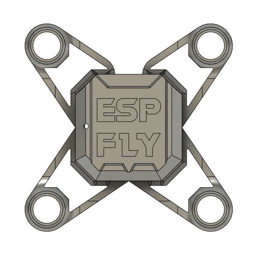 ESP-FLY-ESP32-Micro-Drone-Quadcopter-Frame-Design-Top.jpg ESP-FLY - an ESP32 Micro Drone | Body/Frame (3D Design STL files)