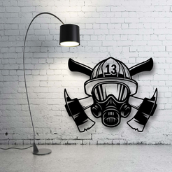 Máscara-de-bombero.png Fireman mask wall decoration Wall Art