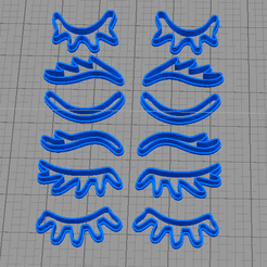 pestañas.png STL file Pestañas Unicornios cortante de galletas・3D print design to download