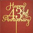 43rd.jpg 43rd Anniversary Cake Topper