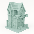 b64.png Three Story Medieval Townhouse Balcony 3D Printable STL