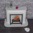 DSC_3551.jpg Miniature Fireplace in 1/12 scale - modern dollhouse furniture. Fireplace for BJD dolls.