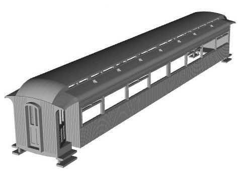 Lancashire and Yorkshire Railway Southport EMU Trailer 3rd 1/148 scale 3D model