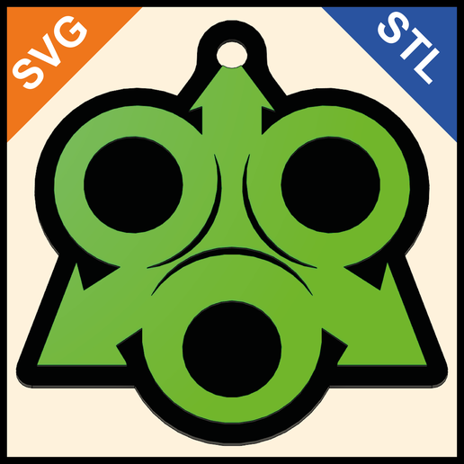 Rune of Nurgle Keychain – Warhammer 40K – STL & SVG 3D model