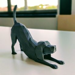 low_poly_dog_cleaned_02.jpeg Datei STL Vieleckiger Hund・Design für 3D-Drucker zum herunterladen