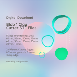 Pink-and-White-Geometric-Marketing-Presentation-3000-×-2000px-3000-×-2000px-Instagram-Post-Squ.png 3D file Blob 1 Clay Cutter - Organic Shape STL Digital File Download- 10 sizes and 2 Cutter Versions・Model to download and 3D print, UtterlyCutterly