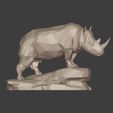 I10.jpg Lowpoly - Polygonal Rhinoceros - Rhino Figurine - Statue