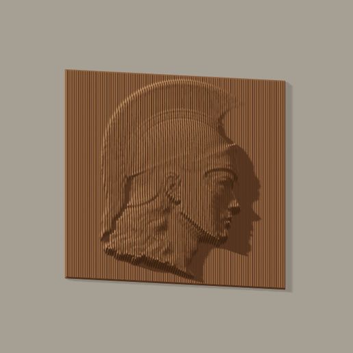 Achilles War Helm — parametric wall art panel