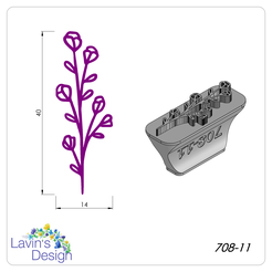 708-11.png STL file POLYMER CLAY STAMP / FLOWER / LED708-11・3D print design to download