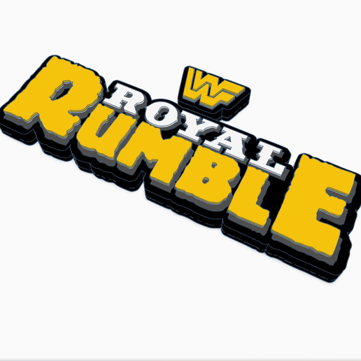 👾 WWF ROYAL RUMBLE (Classic WWE) Logo Display by MANIACMANCAVE3D・ STL ...
