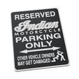 Indian-Motorcycle-Parking-No-Screw-1.jpg Indian Motorcycles Workshop Garage Biker Funny Parking Sign FTR Bobber R Scout Super Chief Bagger Chieftain Challenger