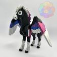 pegasus_04_wm2.jpg Fichier STL Pégase - Cheval articulé Flexi avec ailes (impression en place, pas de supports)・Design pour imprimante 3D à télécharger