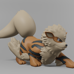 Arcanine_Pose-1-Cam.1.png STL file Pokemon 059 Arcanine・Model to download and 3D print