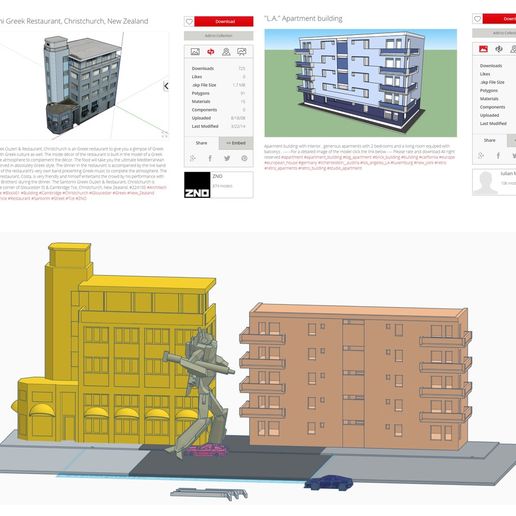 Album_1.png STL-Datei Miniatur-Gebäude für Riesenroboter-Diorama kostenlos・Design für 3D-Drucker zum herunterladen, SodaPopin5ki