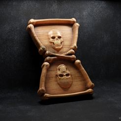 Skull-Tray-©.jpg Fichier 3D Plateau à crâne - Fichiers CNC pour le bois・Objet imprimable en 3D à télécharger