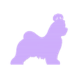 dog.stl Girl and her lhasa apso (wavy hair) for 3D printer or laser cut