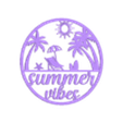 KS3Dprints - 2D Summer Vibes.stl Summer Vibes 2D Wall Art STL SVG